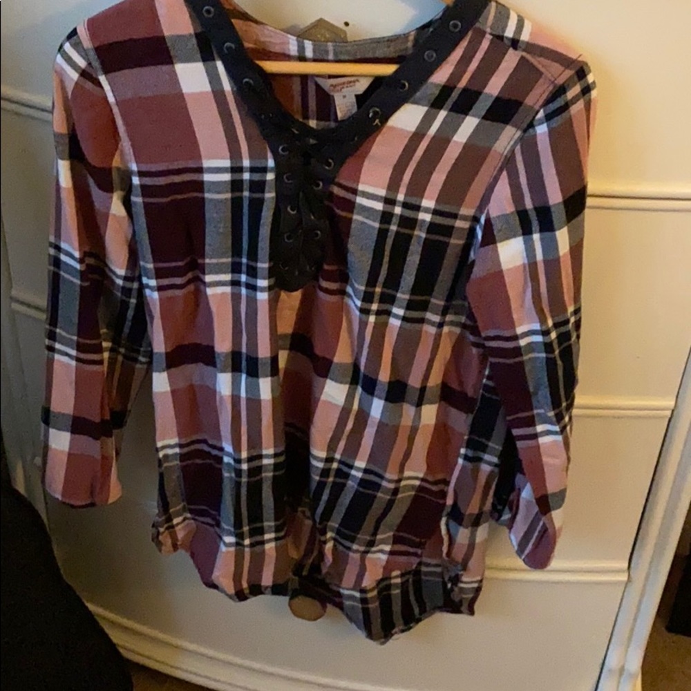 Shoe lace style long sleeve top